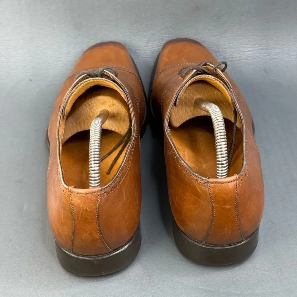 Magnanni Federico Brown Leather Cap Toe Calfskin oxfords mens size 11